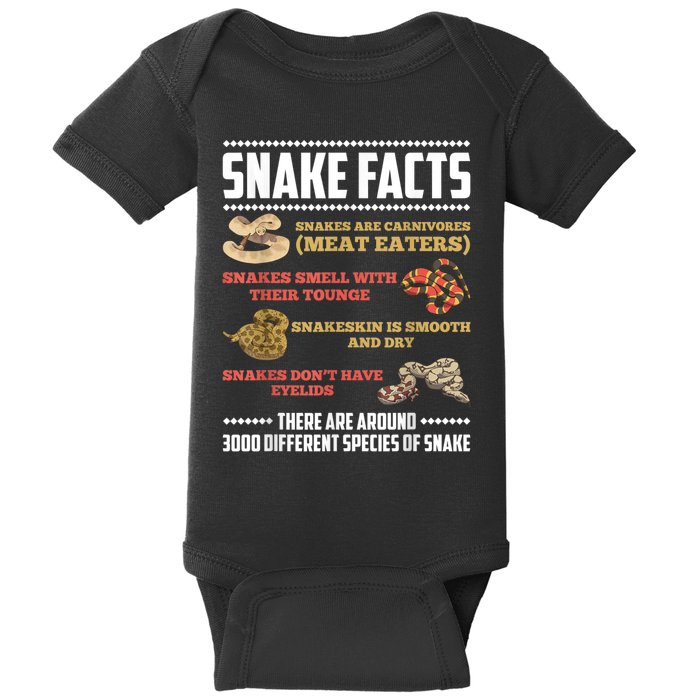 Funny Snake Facts Herpetology Baby Bodysuit