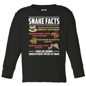 Funny Snake Facts Herpetology Toddler Long Sleeve Shirt