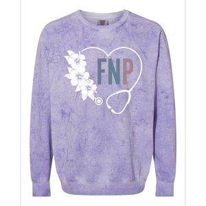 Flower Stethoscope Family Nurse Practitioner Fnp Preceptor Gift Colorblast Crewneck Sweatshirt