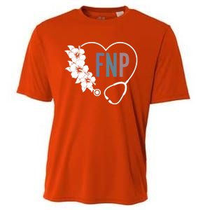 Flower Stethoscope Family Nurse Practitioner Fnp Preceptor Gift Cooling Performance Crew T-Shirt