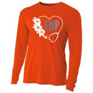 Flower Stethoscope Family Nurse Practitioner Fnp Preceptor Gift Cooling Performance Long Sleeve Crew