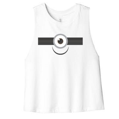 Funny Smile Face Cute Design Women's Racerback Cropped Tank