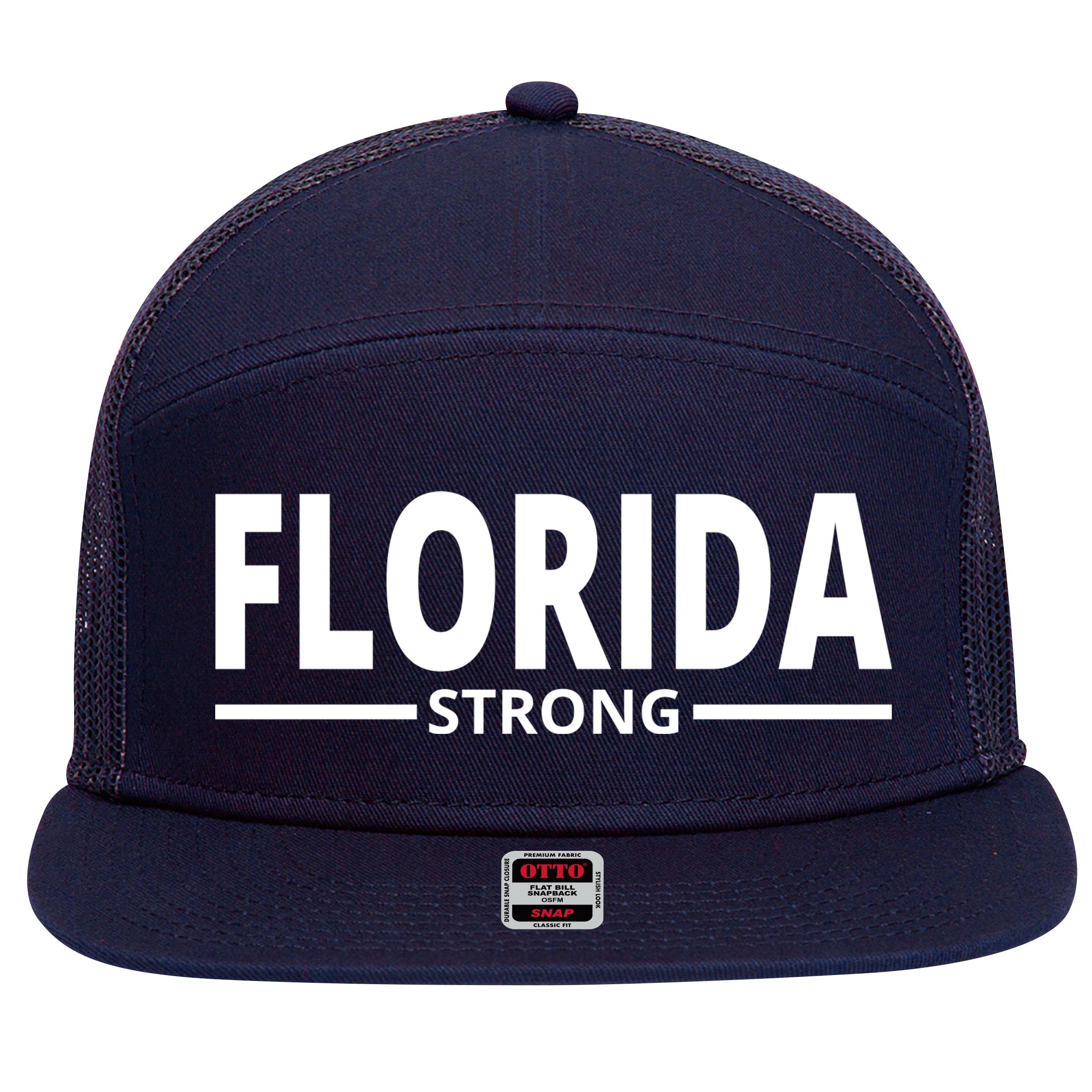 Florida Strong 7 Panel Mesh Trucker Snapback Hat
