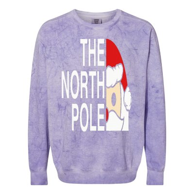 Funny Santa Face Christmas Parody The North Pole Colorblast Crewneck Sweatshirt