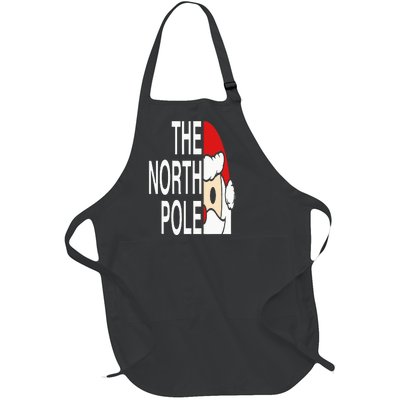 Funny Santa Face Christmas Parody The North Pole Full-Length Apron With Pockets