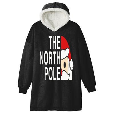 Funny Santa Face Christmas Parody The North Pole Hooded Wearable Blanket