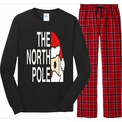 Funny Santa Face Christmas Parody The North Pole Long Sleeve Pajama Set