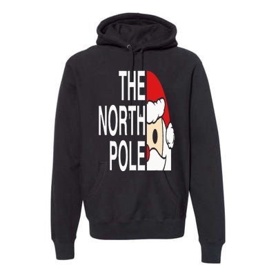 Funny Santa Face Christmas Parody The North Pole Premium Hoodie