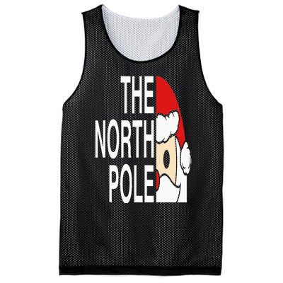 Funny Santa Face Christmas Parody The North Pole Mesh Reversible Basketball Jersey Tank