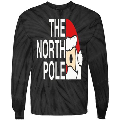 Funny Santa Face Christmas Parody The North Pole Tie-Dye Long Sleeve Shirt