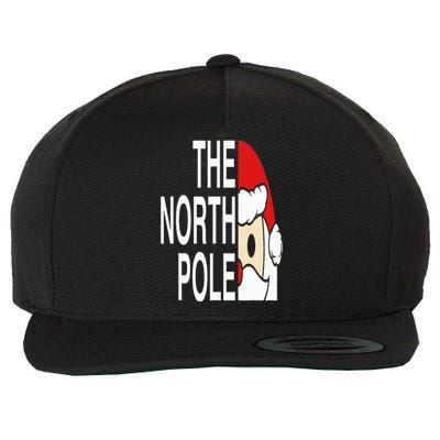 Funny Santa Face Christmas Parody The North Pole Wool Snapback Cap