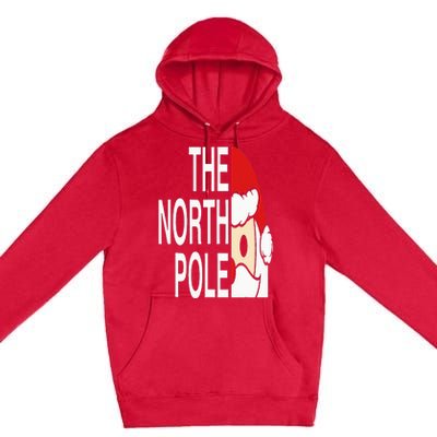 Funny Santa Face Christmas Parody The North Pole Premium Pullover Hoodie