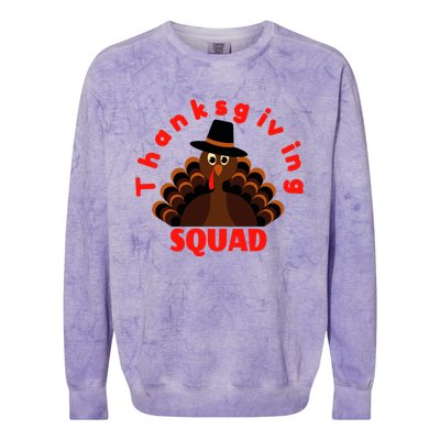 Friendsgiving Squad Funny Happy Thanksgiving Turkey Funny Gift Colorblast Crewneck Sweatshirt