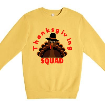 Friendsgiving Squad Funny Happy Thanksgiving Turkey Funny Gift Premium Crewneck Sweatshirt