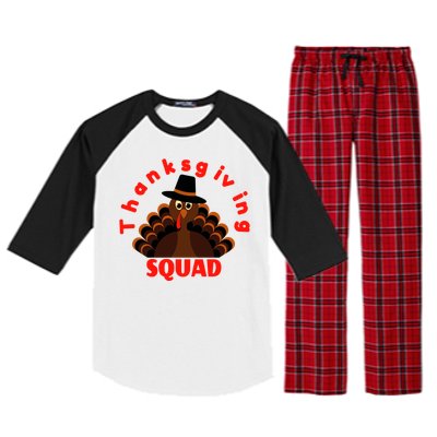 Friendsgiving Squad Funny Happy Thanksgiving Turkey Funny Gift Raglan Sleeve Pajama Set