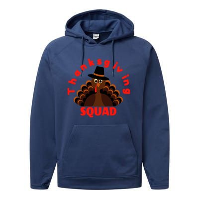 Friendsgiving Squad Funny Happy Thanksgiving Turkey Funny Gift Performance Fleece Hoodie