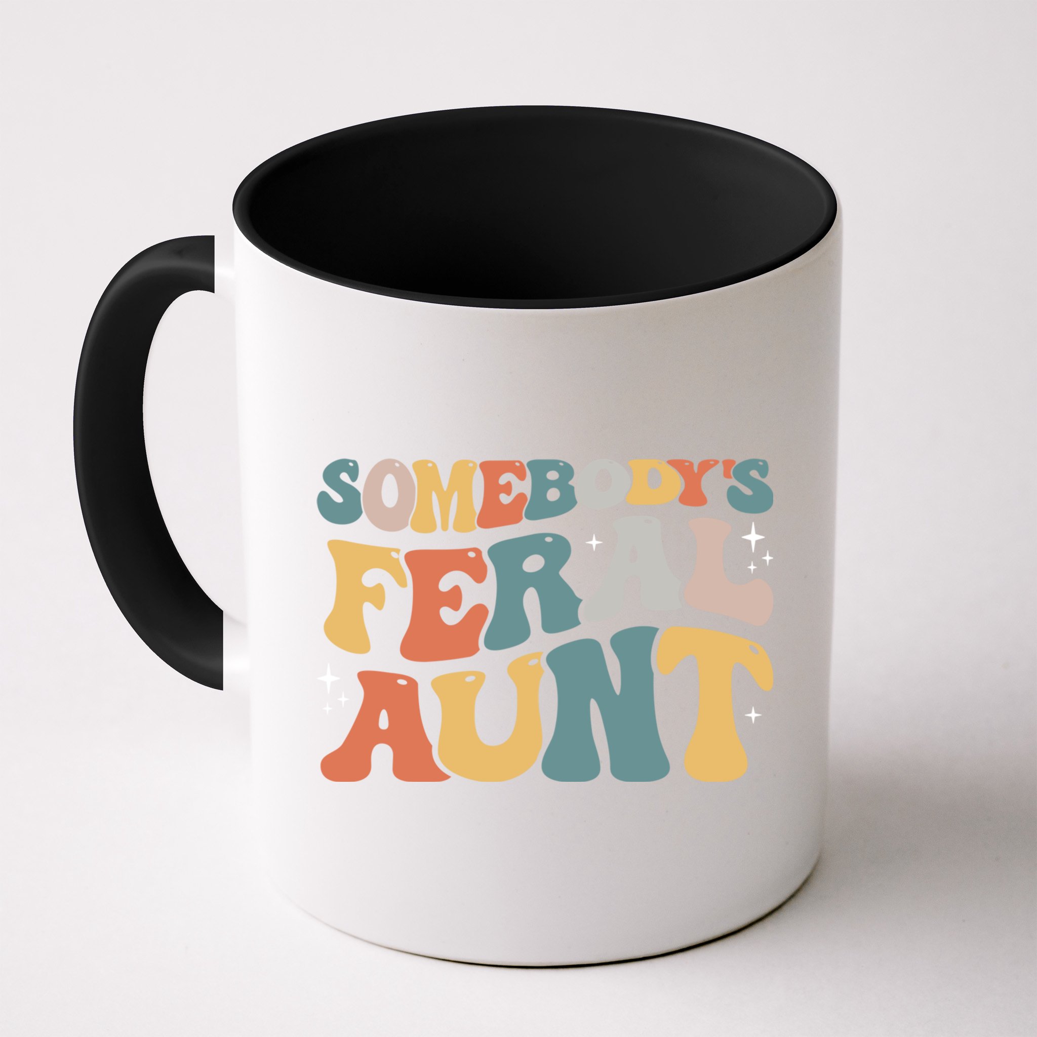 Funny Somebody's Feral Aunt Groovy For Mom Mother's Day Mug