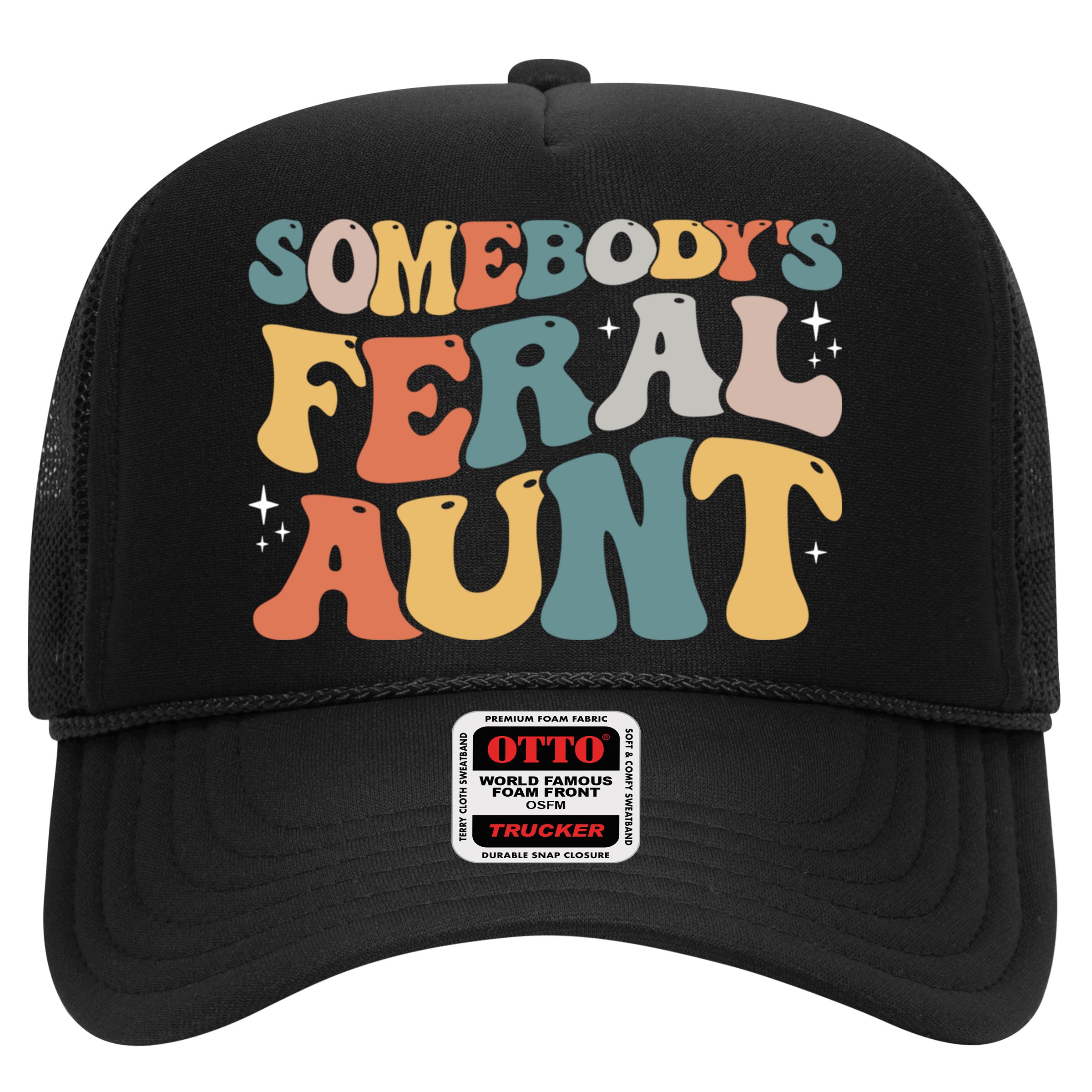 Funny Somebody's Feral Aunt Groovy For Mom Mother's Day Hat