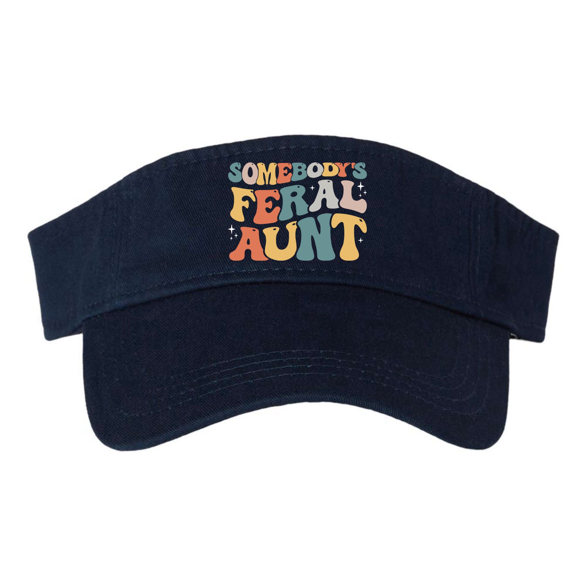 Funny Somebody's Feral Aunt Groovy For Mom Mother's Day Visor