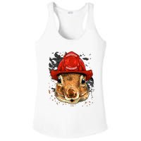 Firefighter Squirrel Fire Department Fireman Squirrel Lover Ladies PosiCharge Competitor Racerback Tank