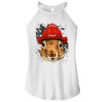 Firefighter Squirrel Fire Department Fireman Squirrel Lover Women's Perfect Tri Rocker Tank