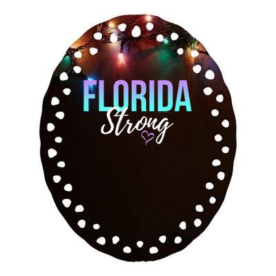 Florida Strong Ceramic Oval Ornament