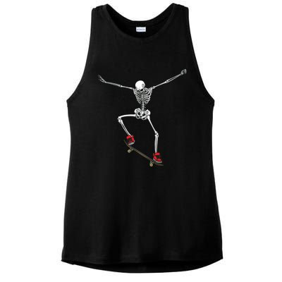 Funny Skateboarding For Women Skateboard Skateboarder Ladies PosiCharge Tri-Blend Wicking Tank