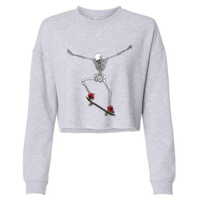 Funny Skateboarding For Women Skateboard Skateboarder Cropped Pullover Crew