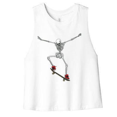 Funny Skateboarding For Women Skateboard Skateboarder Women's Racerback Cropped Tank