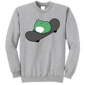 Funny Skateboarding Frog Tall Sweatshirt