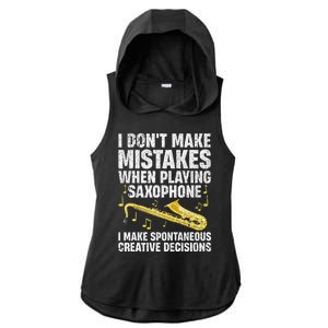 Funny Saxophone For Women Marching Band Player Musician Ladies PosiCharge Tri-Blend Wicking Draft Hoodie Tank