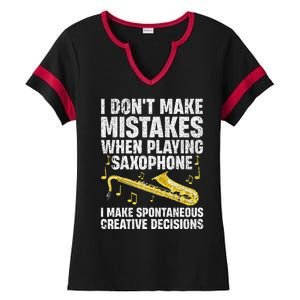 Funny Saxophone For Women Marching Band Player Musician Ladies Halftime Notch Neck Tee