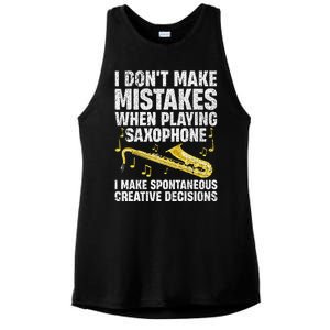 Funny Saxophone For Women Marching Band Player Musician Ladies PosiCharge Tri-Blend Wicking Tank