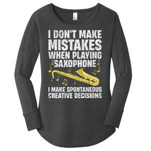 Funny Saxophone For Women Marching Band Player Musician Women's Perfect Tri Tunic Long Sleeve Shirt