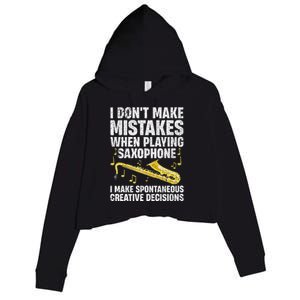 Funny Saxophone For Women Marching Band Player Musician Crop Fleece Hoodie