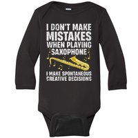 Funny Saxophone For Women Marching Band Player Musician Baby Long Sleeve Bodysuit