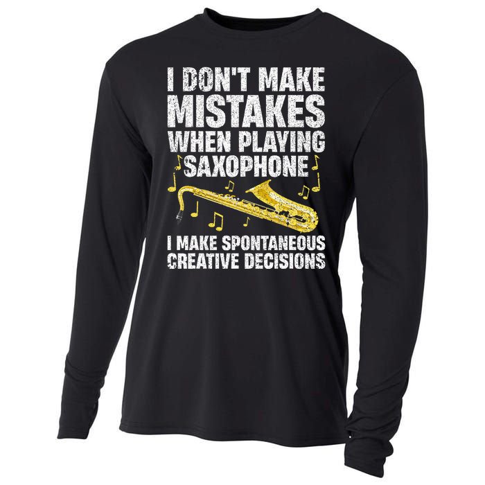 Funny Saxophone For Women Marching Band Player Musician Cooling Performance Long Sleeve Crew