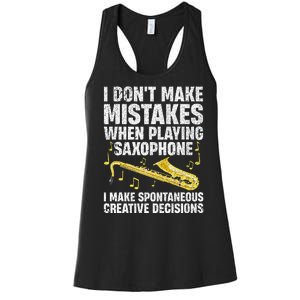 Funny Saxophone For Women Marching Band Player Musician Women's Racerback Tank