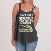 Funny Saxophone For Women Marching Band Player Musician Women's Strappy Tank