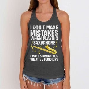 Funny Saxophone For Women Marching Band Player Musician Women's Knotted Racerback Tank