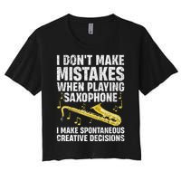 Funny Saxophone For Women Marching Band Player Musician Women's Crop Top Tee