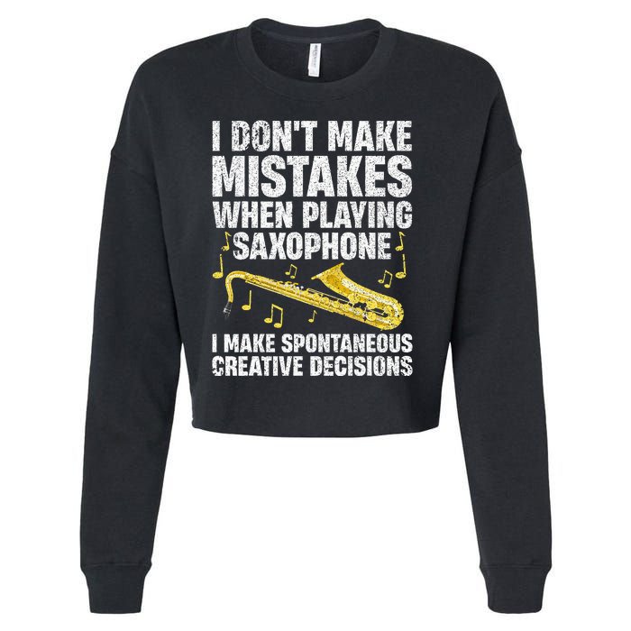 Funny Saxophone For Women Marching Band Player Musician Cropped Pullover Crew