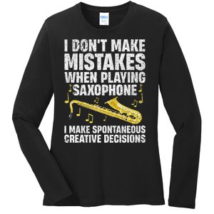 Funny Saxophone For Women Marching Band Player Musician Ladies Long Sleeve Shirt