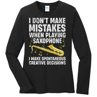 Funny Saxophone For Women Marching Band Player Musician Ladies Long Sleeve Shirt