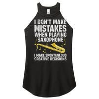 Funny Saxophone For Women Marching Band Player Musician Women's Perfect Tri Rocker Tank