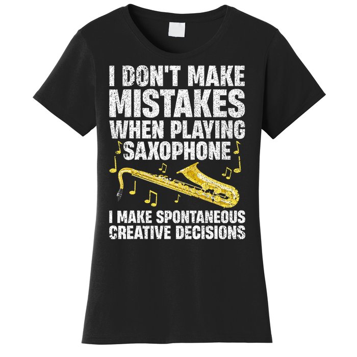 Funny Saxophone For Women Marching Band Player Musician Women's T-Shirt