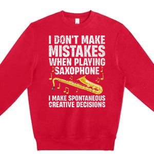 Funny Saxophone For Women Marching Band Player Musician Premium Crewneck Sweatshirt