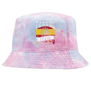 Ferrol Spain Flag Gps Coordinates Of Ferrol Tie-Dyed Bucket Hat