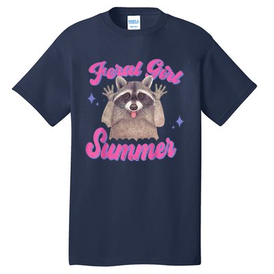 Feral Summer Funny Raccoon Tall T-Shirt