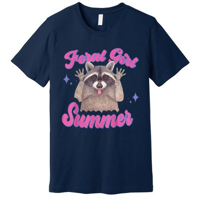 Feral Summer Funny Raccoon Premium T-Shirt